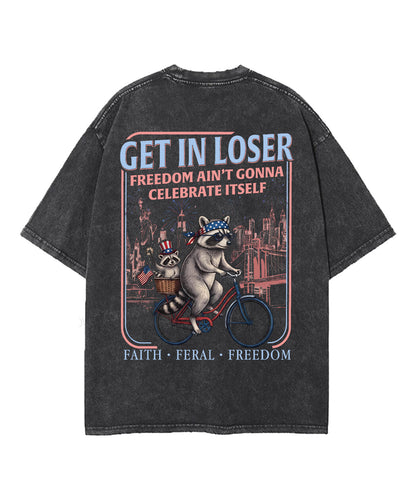 Freedom Ain't Gonna Celebtat Itself Double Sided Unisex Washed Christian T-shirt