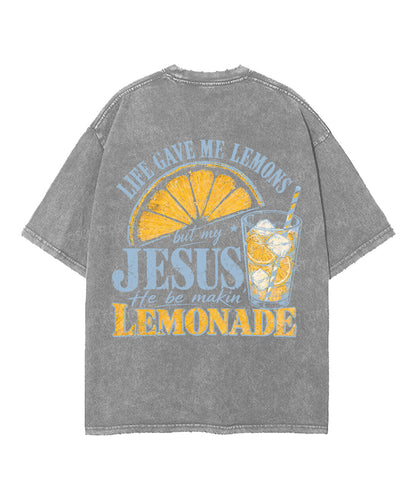 Life Gave Me Some Lemons Double Sided Unisex Washed Christian T-shirt