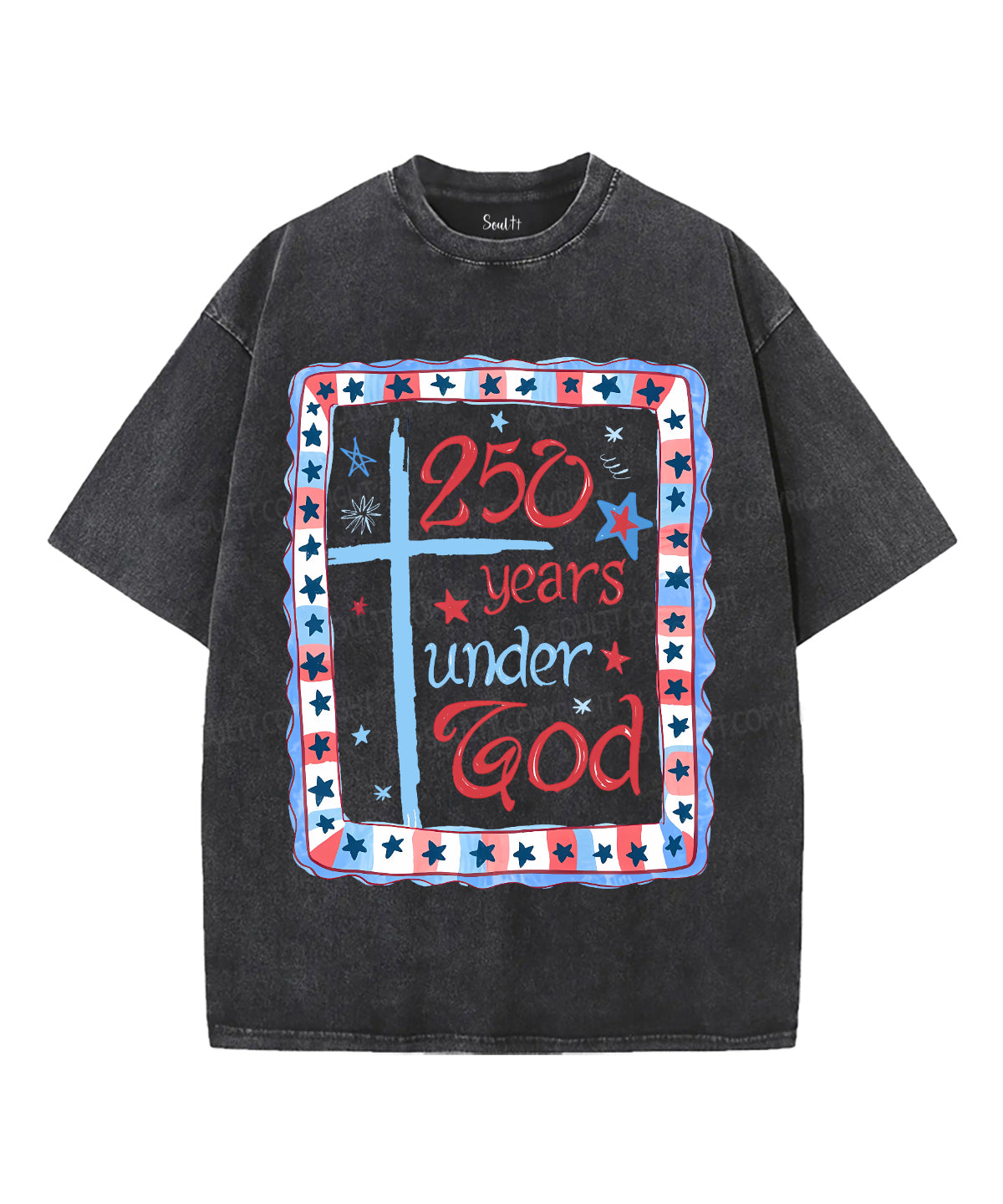 250 Years America Anniversary Unisex Washed Christian T-shirt