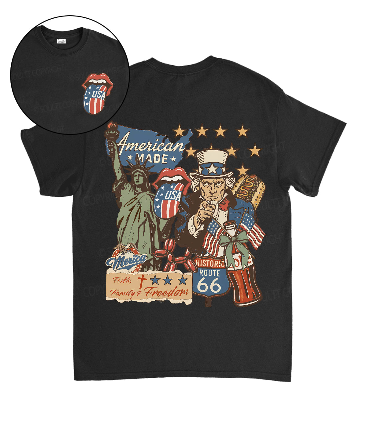Faith, Family, Freedom Double Sided Unisex Cotton Christian T-Shirt