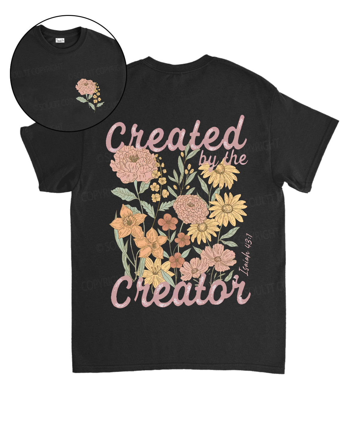 Created By The Creator Double Sided Unisex Cotton Christian T-Shirt
