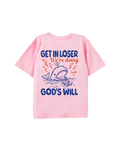 Kids We're Doing God's Will Double Sided Cotton Christian T-shirt