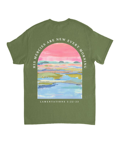 His Mercies Are New Every Morning Double Sided Unisex Cotton Christian T-Shirt