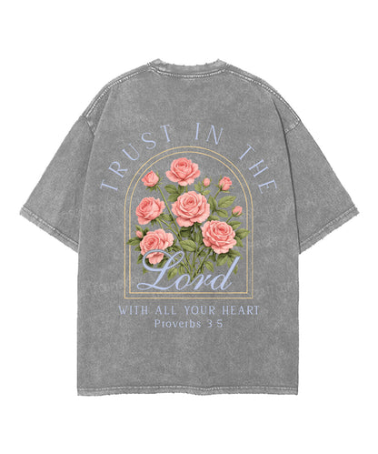 Trust In The Lord Double Sided Unisex Washed Christian T-shirt