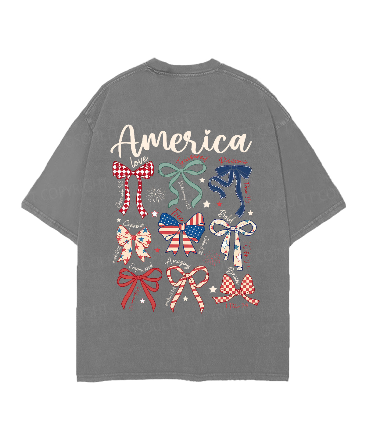 America Double Sided Unisex Christian Washed T-Shirt & Shorts