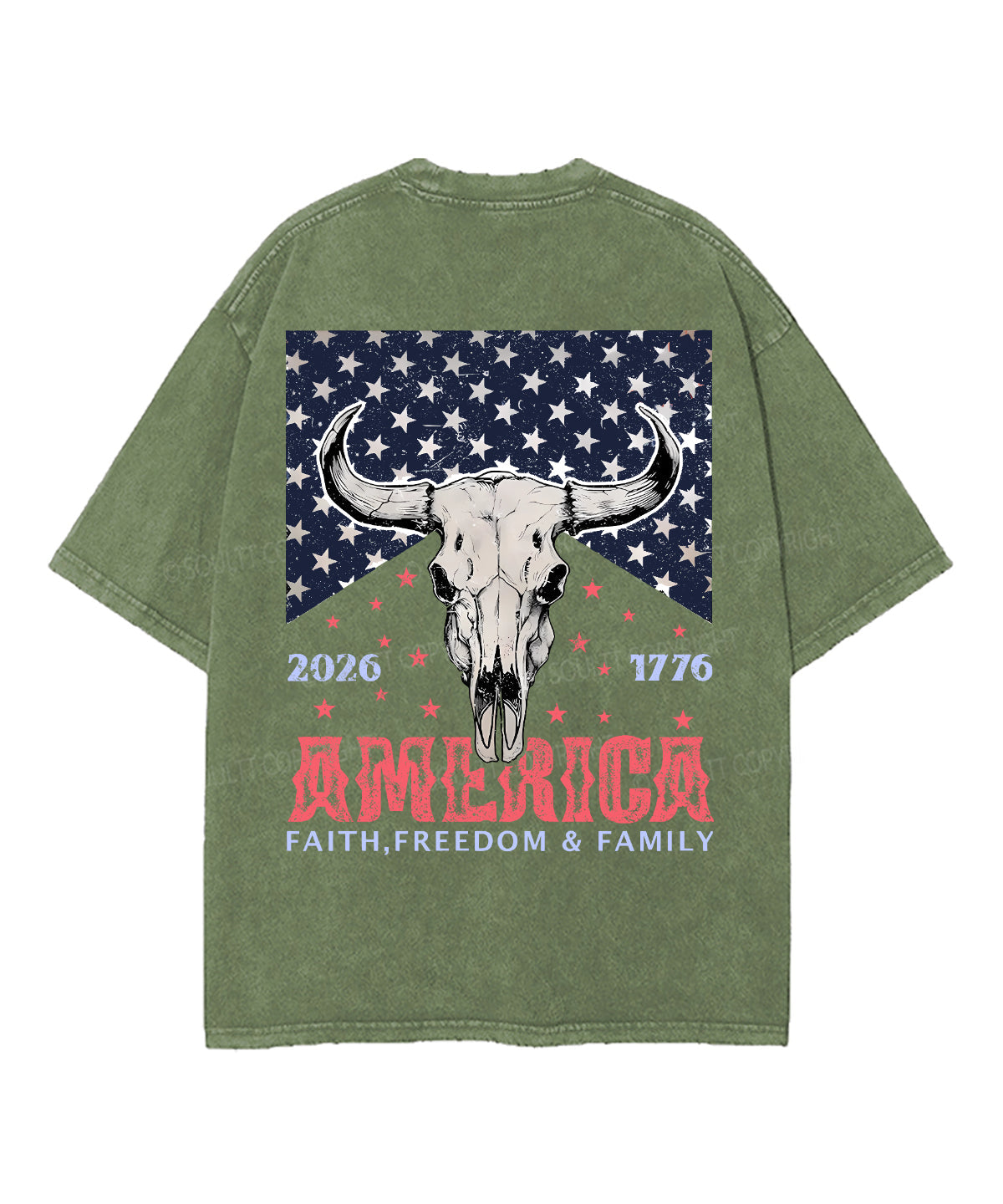 250 Years America Anniversary Double Sided Unisex Washed Christian T-shirt