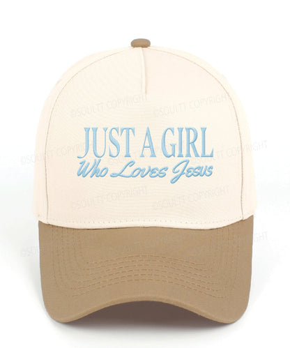 Just A Girl Who Loves Jesus Embroidered Christian Trucker Hat