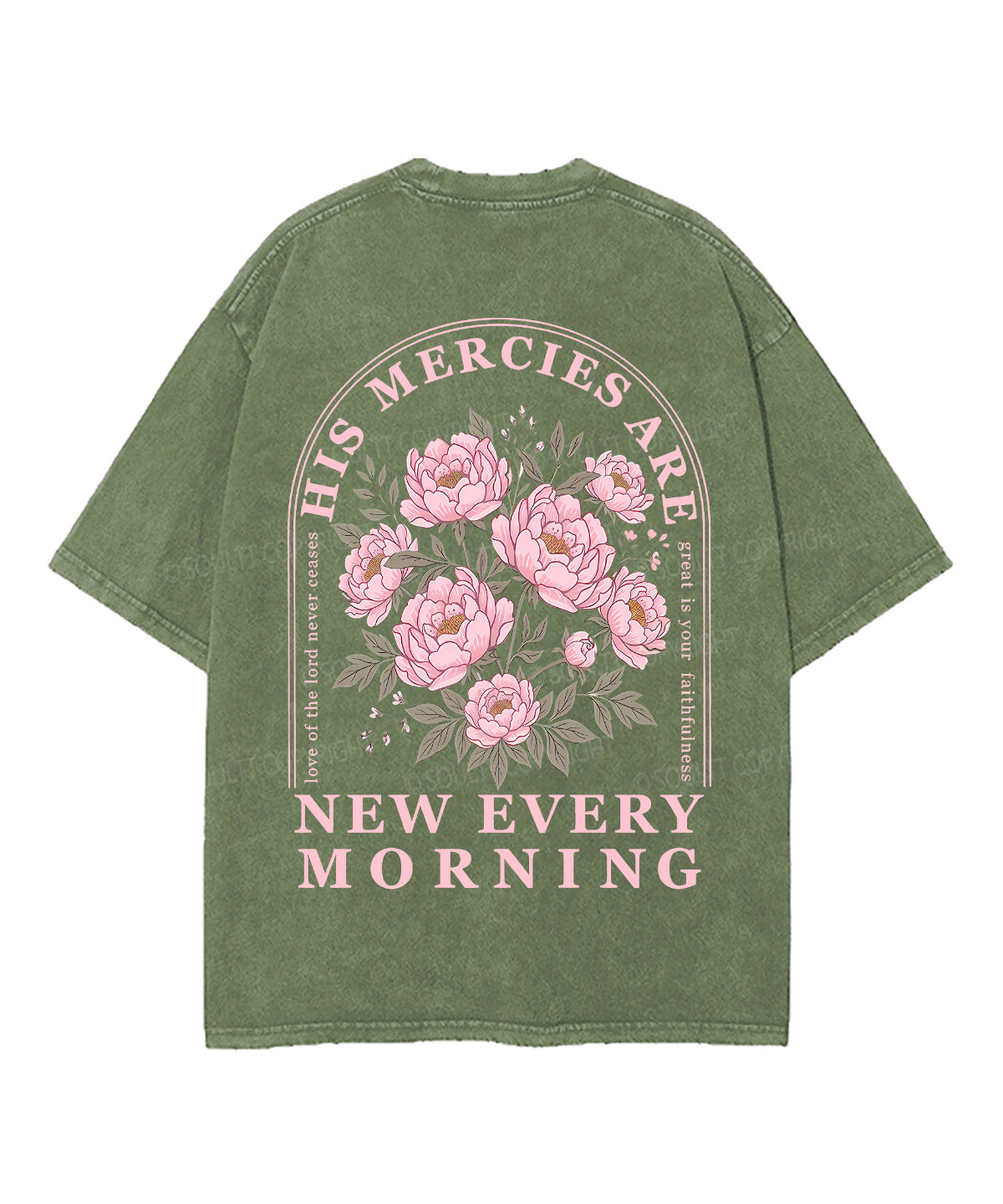 His Mercies Are New Every Morning Double Sided Unisex Washed Christian T-shirt