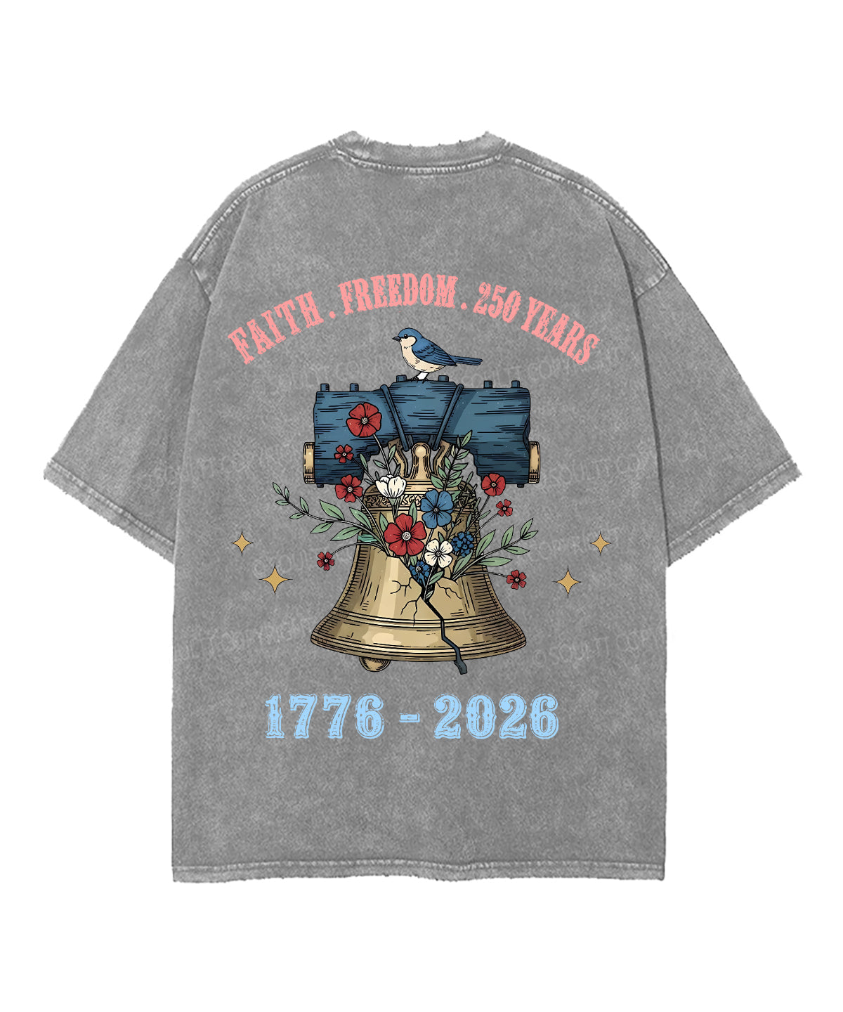 250 Years America Anniversary Double Sided Unisex Washed Christian T-shirt