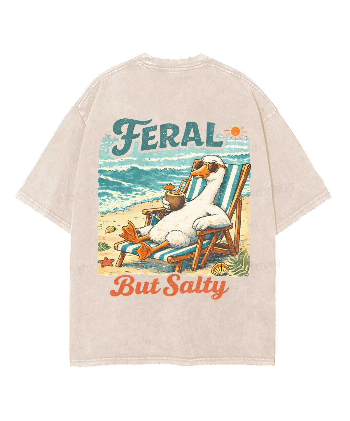 Feral But Salty Double Sided Unisex Washed Christian T-shirt