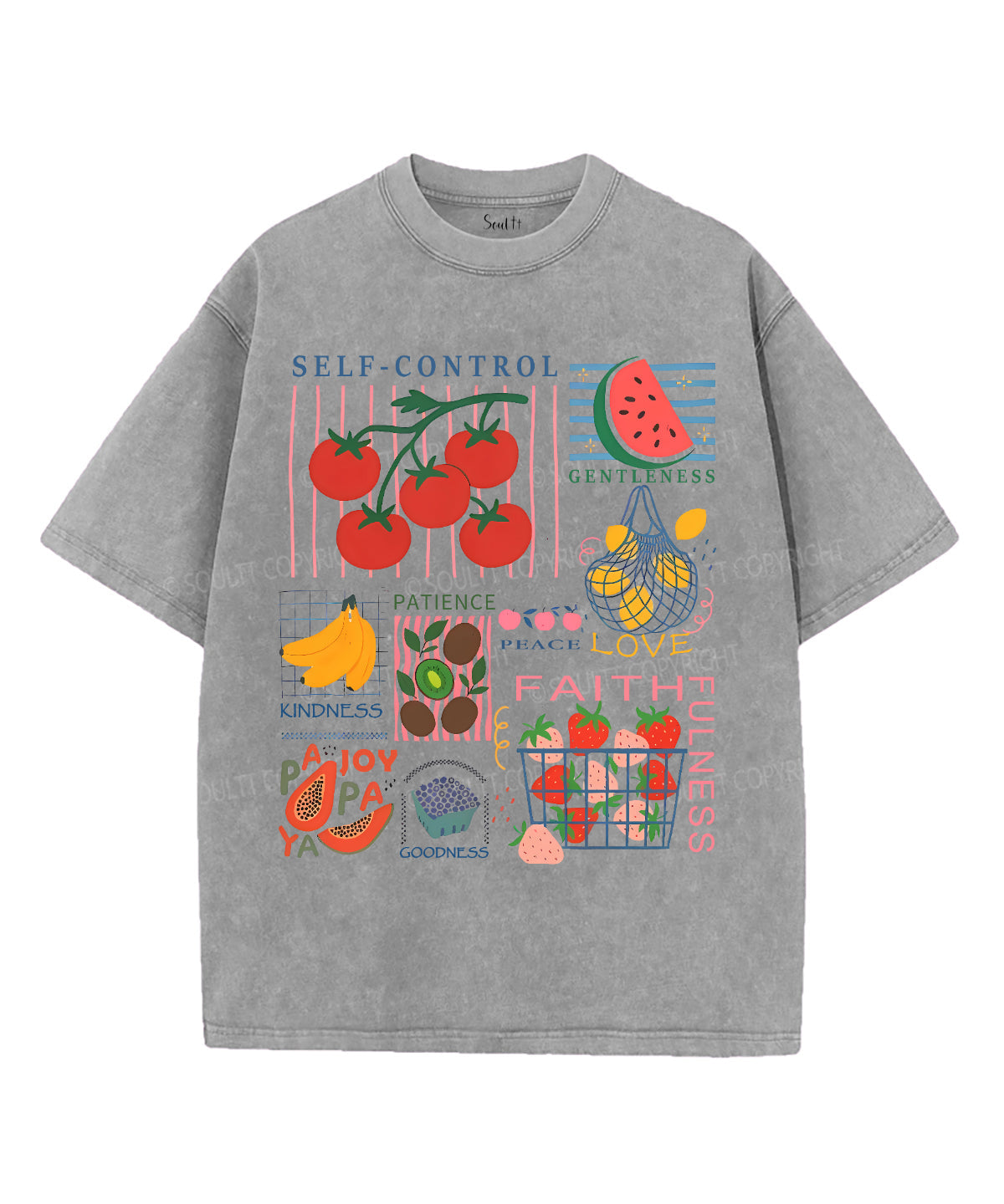 Fruit Of The Spirit Unisex Washed Christian T-shirt