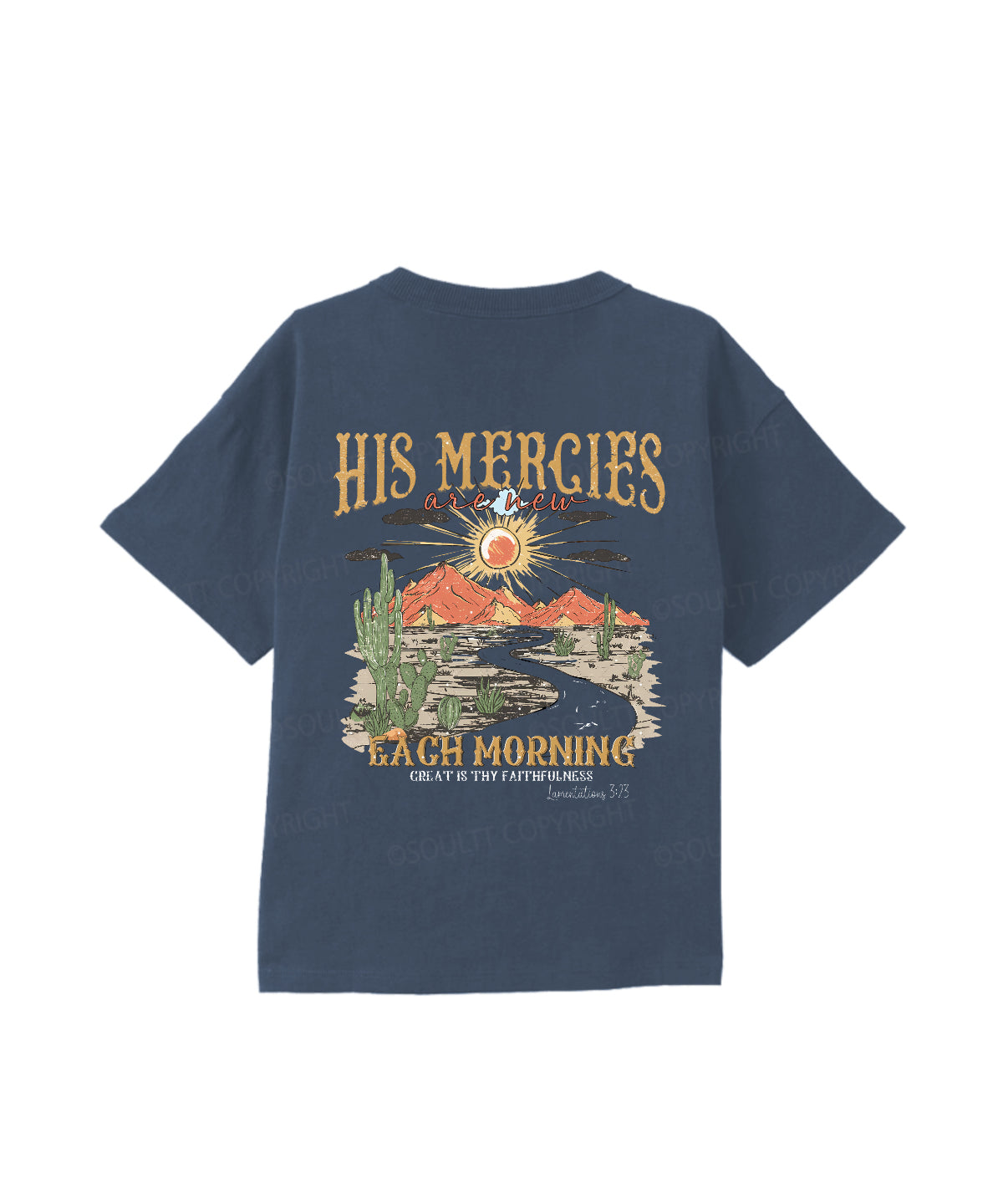 Kids His Mercies Are New Double Sided Cotton Christian T-shirt