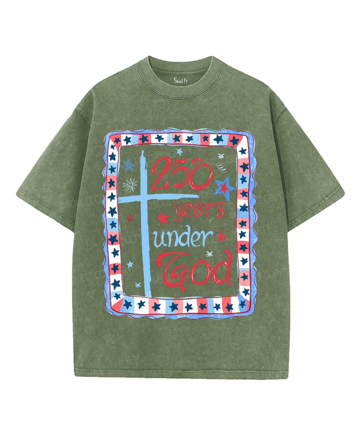 250 Years America Anniversary Unisex Washed Christian T-shirt