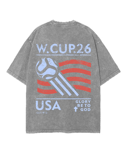 2026 World Cup Double Sided Unisex Washed Christian T-shirt
