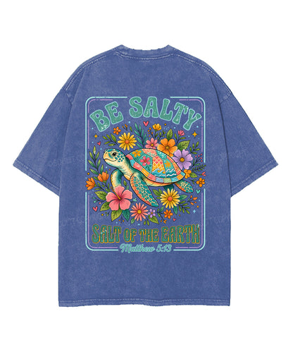 Salt Of The Earth Double Sided Unisex Washed Christian T-shirt
