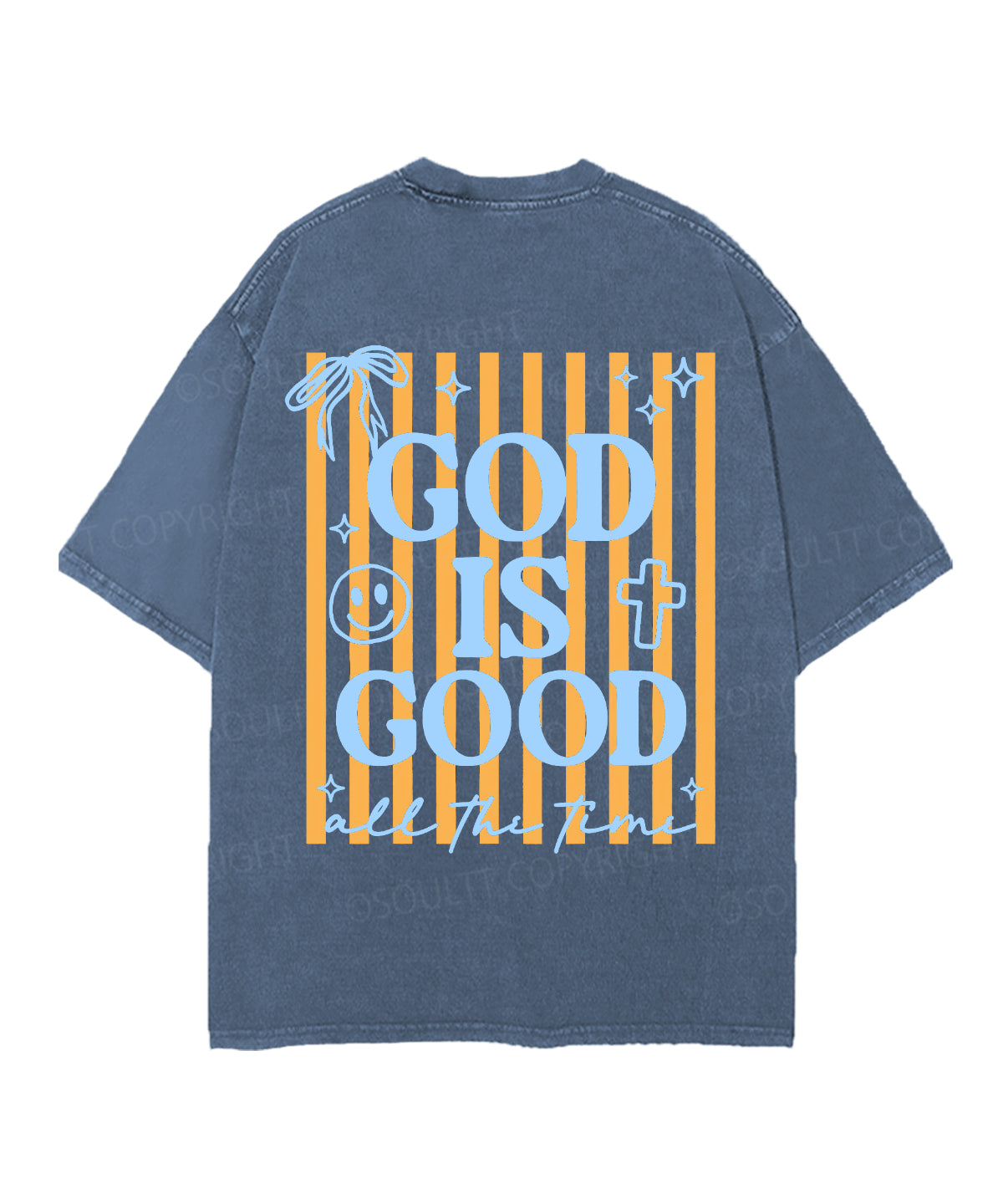 God Is Good All The Time Double Sided Unisex Christian Washed T-Shirt & Shorts