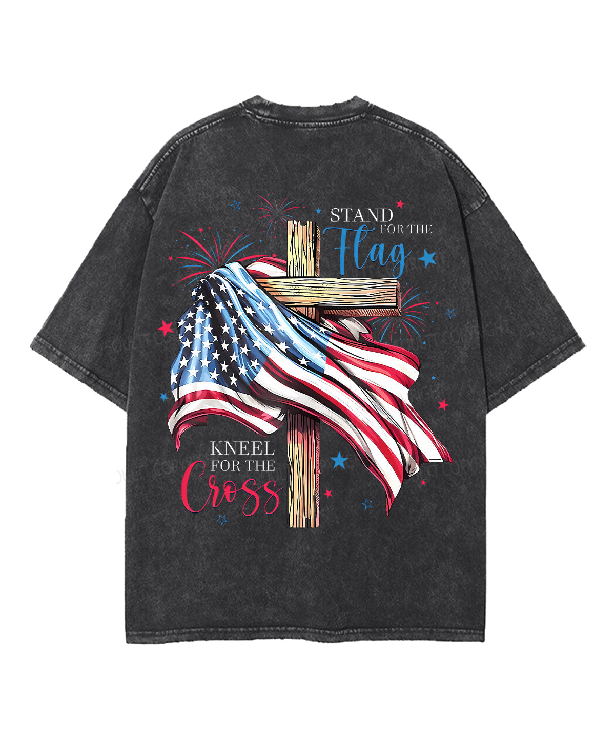 Stand For The Flag Double Sided Unisex Washed Christian T-shirt