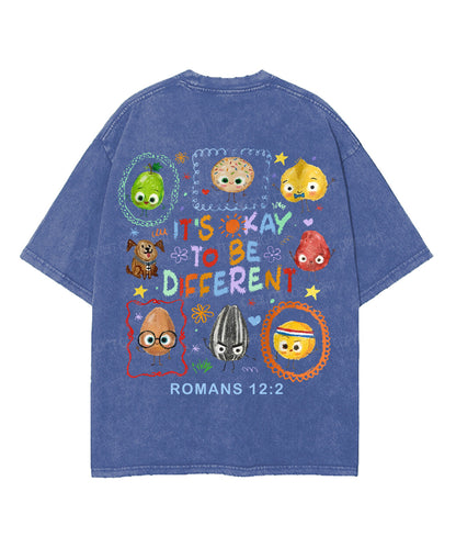It's Ok To Be Different Double Sided Unisex Washed Christian T-shirt