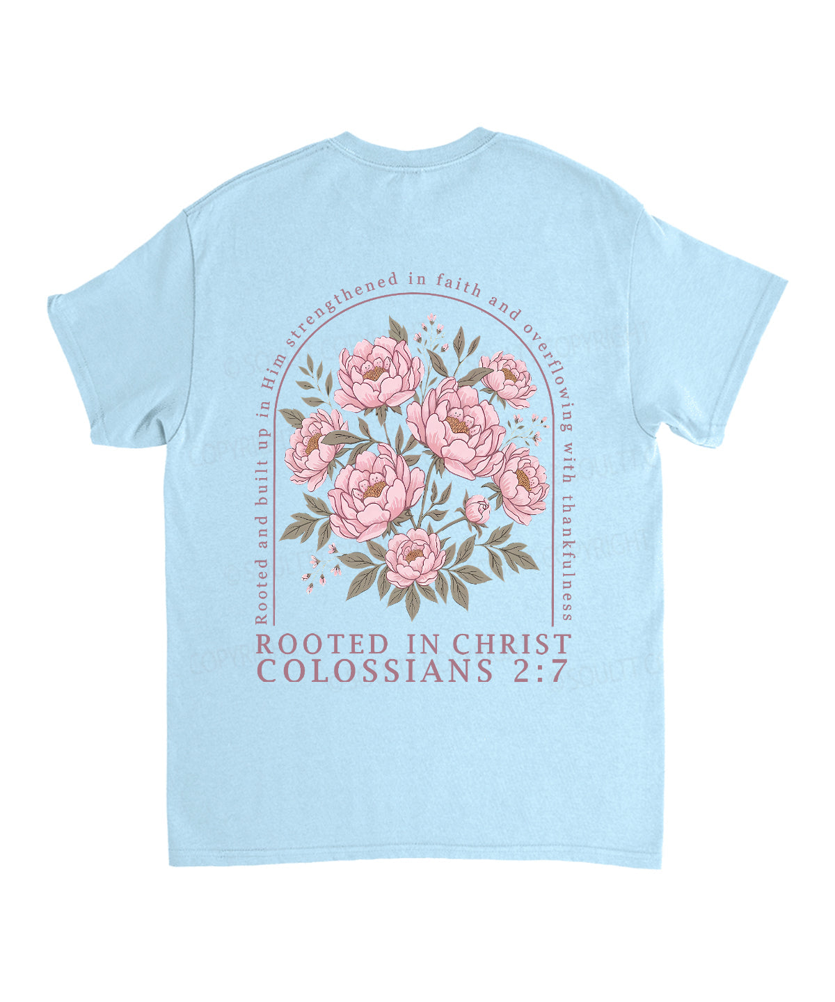 Rooted In Christ Double Sided Unisex Cotton Christian T-Shirt