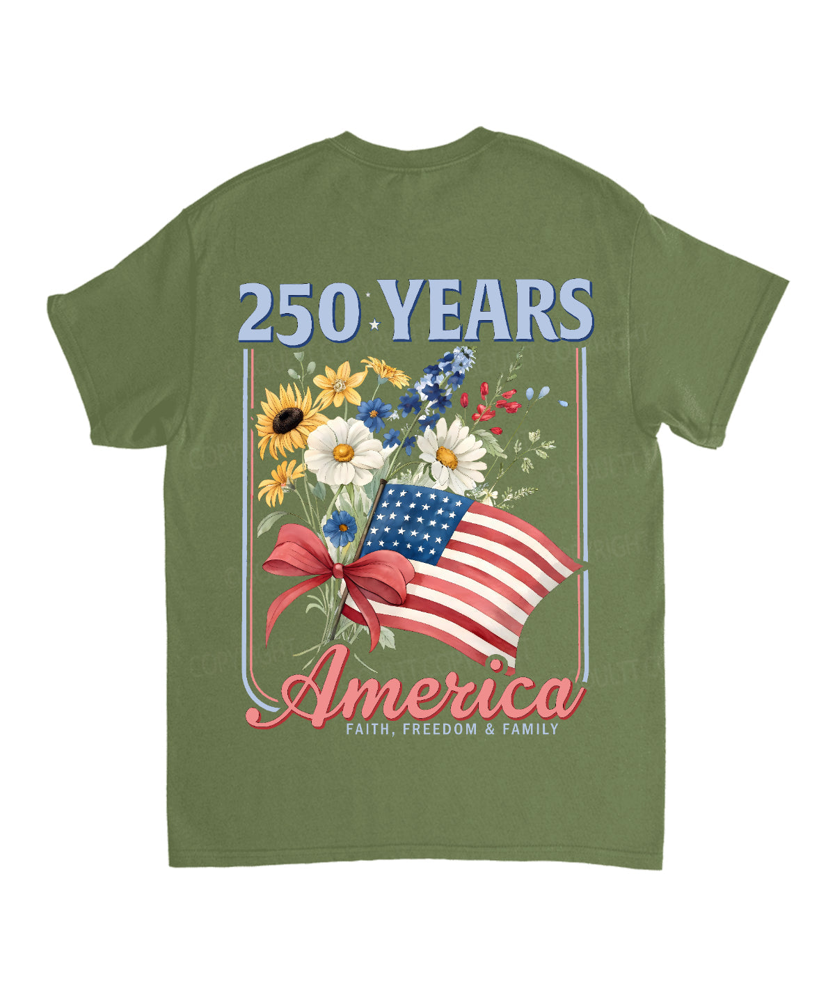 250 Years America Anniversary Double Sided Unisex Cotton Christian T-Shirt