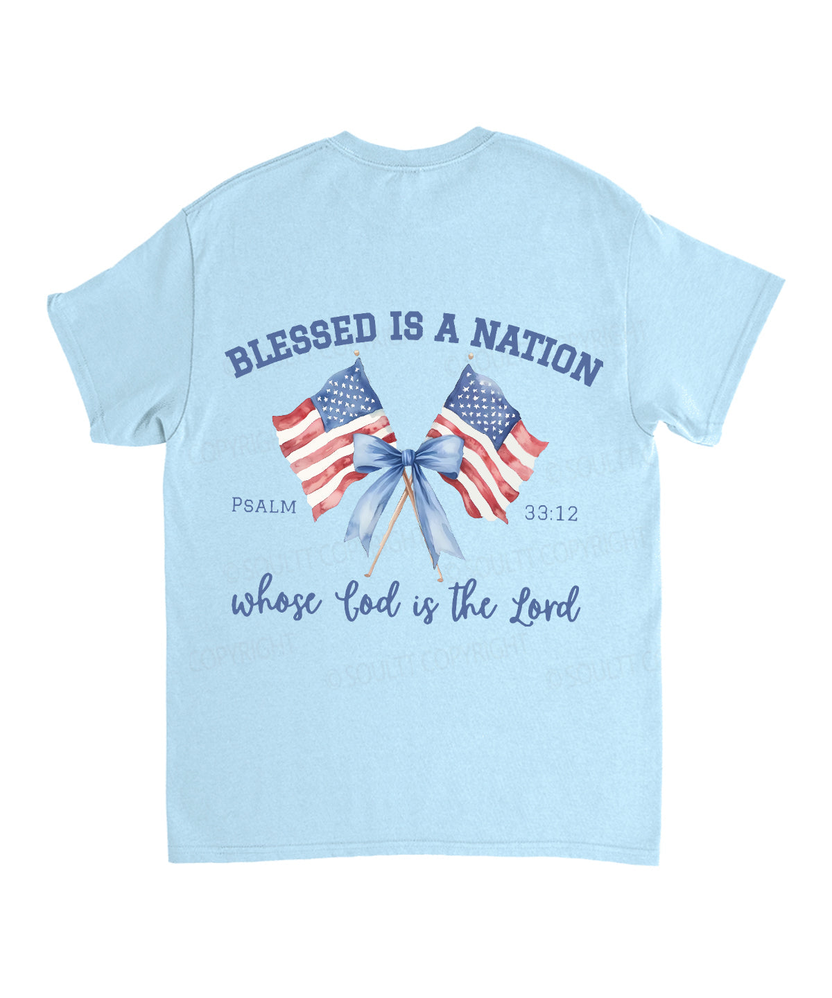 Blessed Is A Nation Whose god Is The Lord Double Sided Unisex Cotton Christian T-Shirt