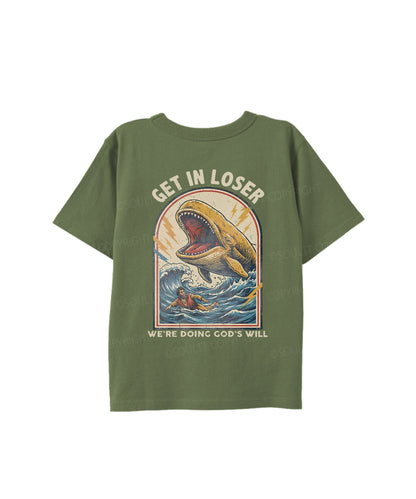 Kids We're Doing God's Will Double Sided Cotton Christian T-shirt