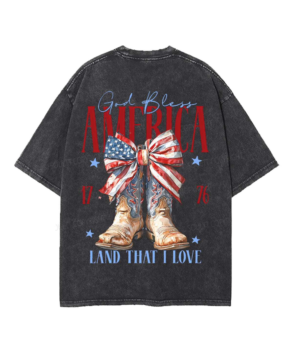 God Bless America Double Sided Unisex Washed Christian T-shirt