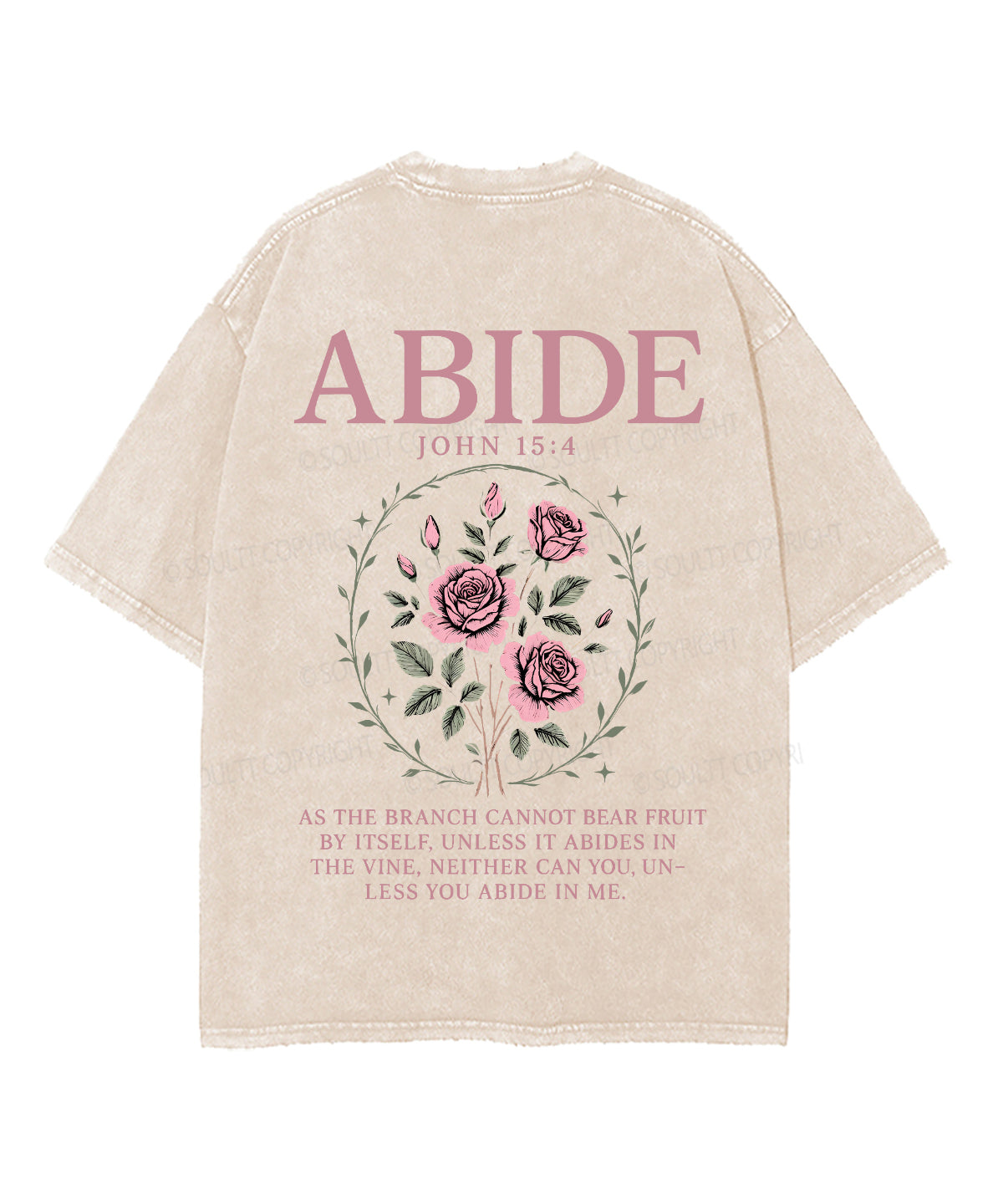 Abide Double Sided Unisex Washed Christian T-shirt