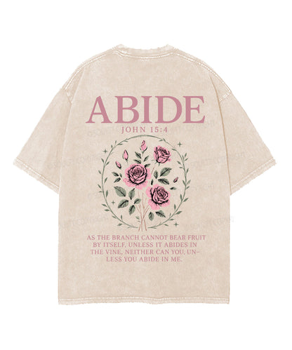 Abide Double Sided Unisex Washed Christian T-shirt