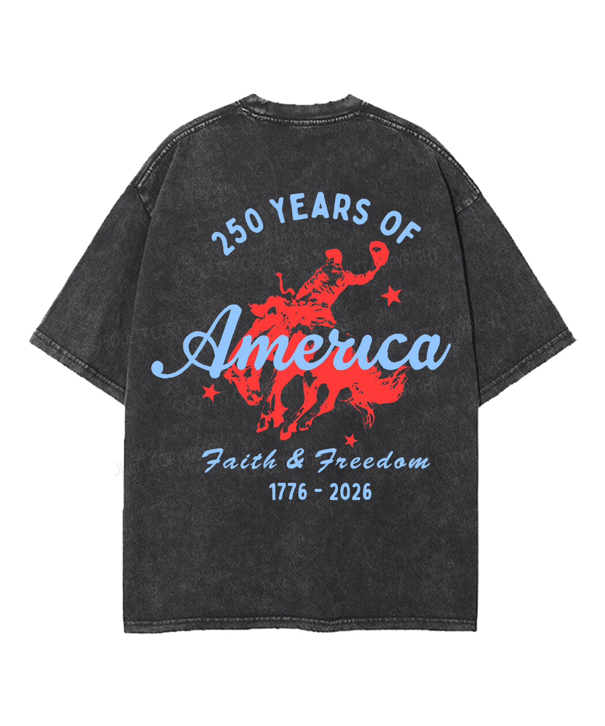 250 Years America Anniversary Double Sided Unisex Washed Christian T-shirt