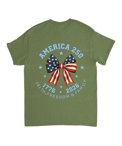 250 Years America Anniversary Double Sided Unisex Cotton Christian T-Shirt