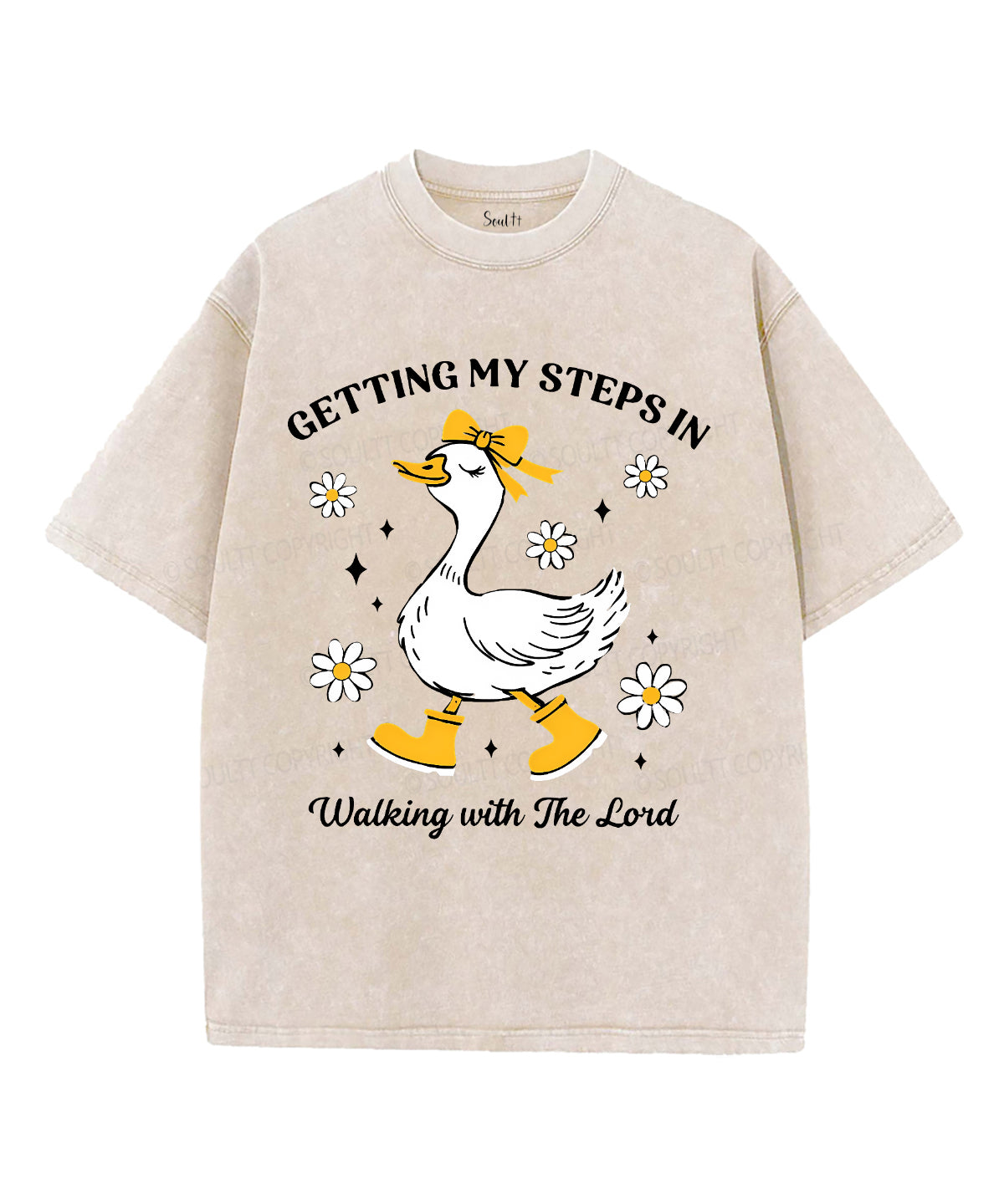 Walking With The Lord Unisex Washed Christian T-shirt