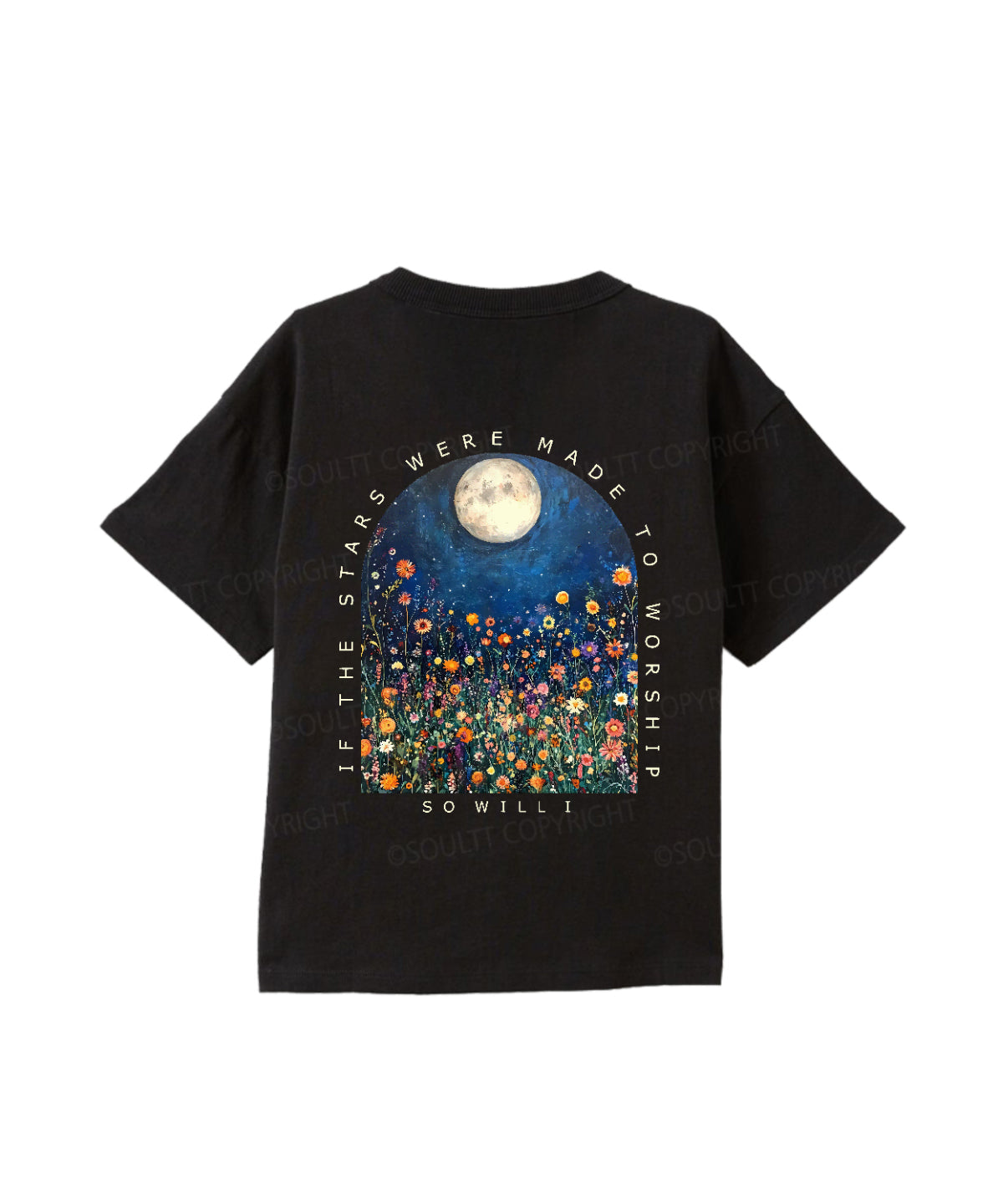 Kids If The Stars Were Made To Worship Double Sided Cotton Christian T-shirt
