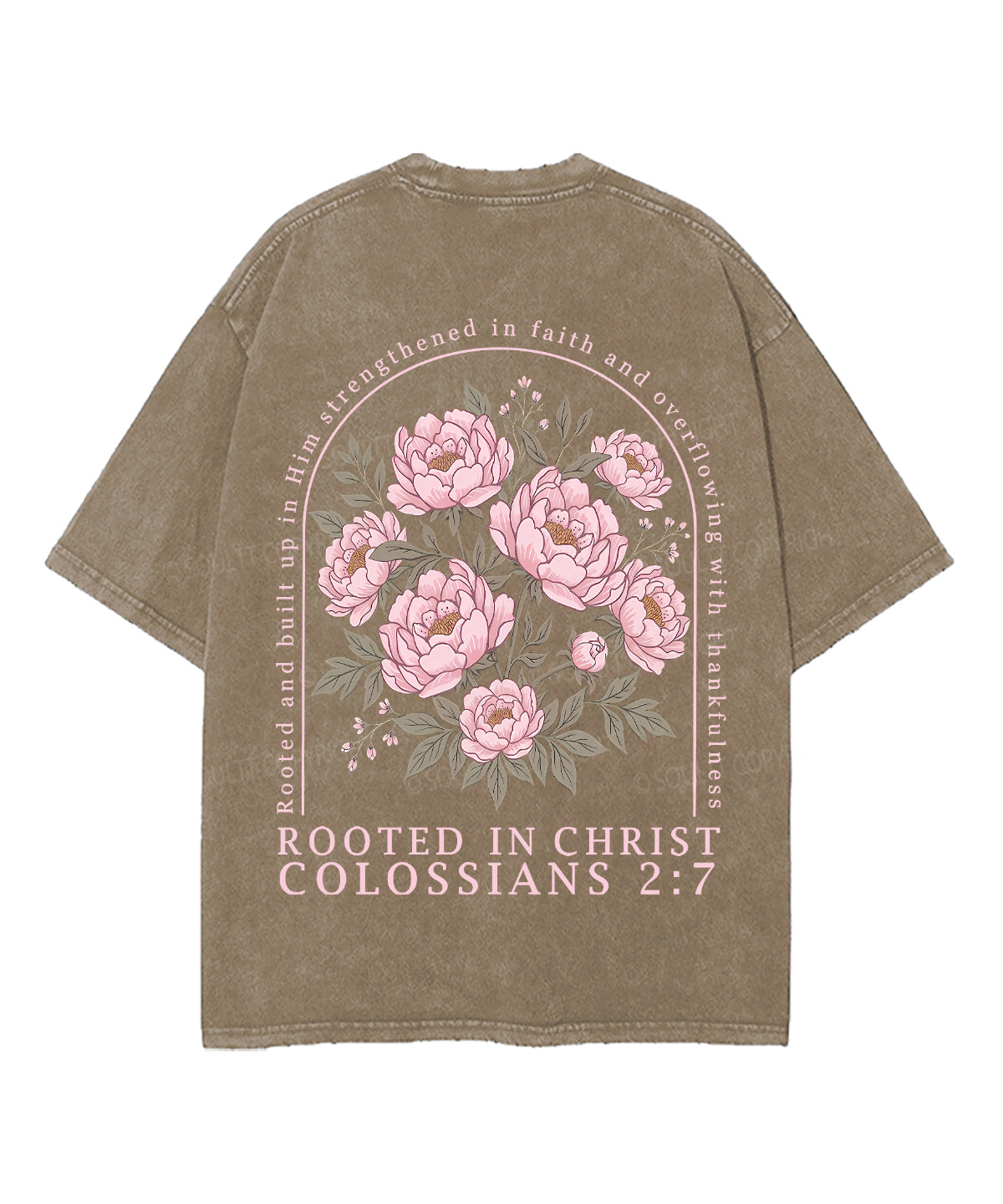 Rooted In Christ Double Sided Unisex Washed Christian T-shirt