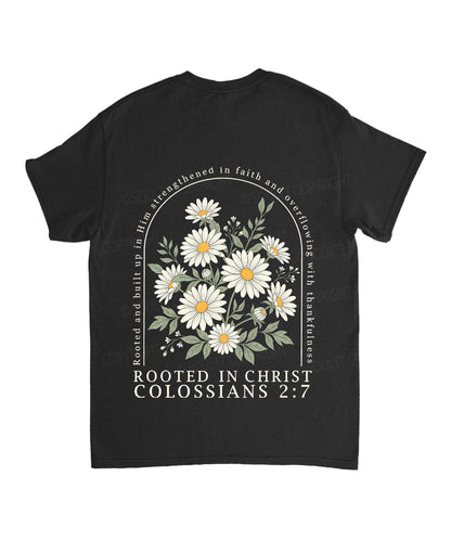 Rooted In Christ Double Sided Unisex Cotton Christian T-Shirt