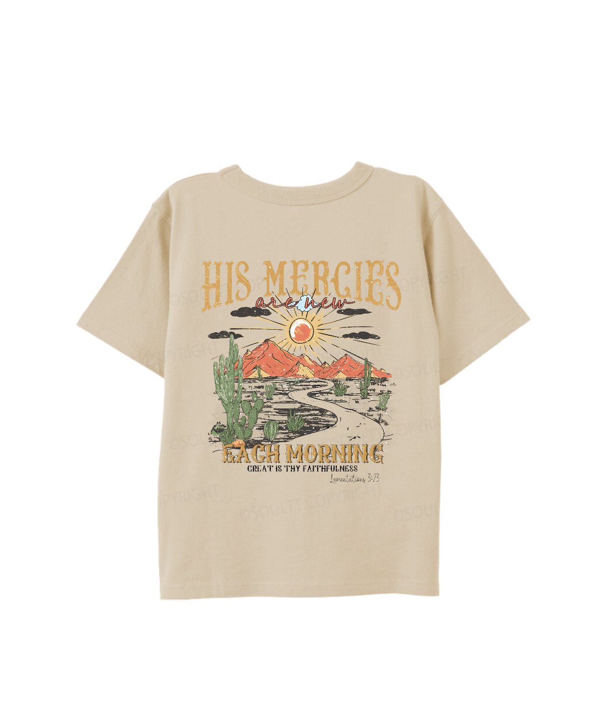 Kids His Mercies Are New Double Sided Cotton Christian T-shirt