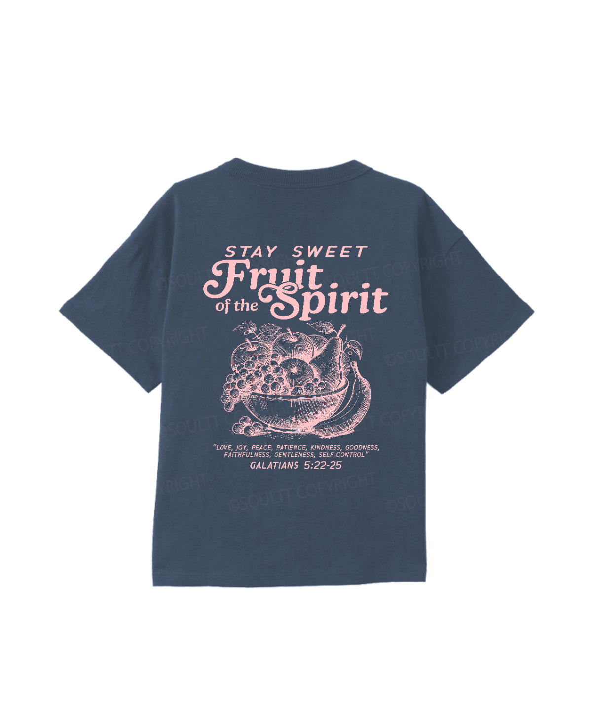 Kids Fruit Of The Spirit Double Sided Cotton Christian T-shirt