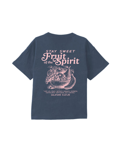 Kids Fruit Of The Spirit Double Sided Cotton Christian T-shirt