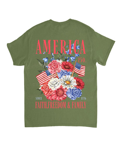 250 Years America Anniversary Double Sided Unisex Cotton Christian T-Shirt