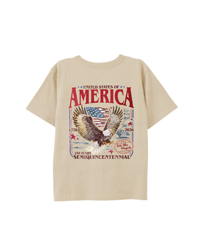 Kids 250 Years America Anniversary Double Sided Cotton Christian T-shirt
