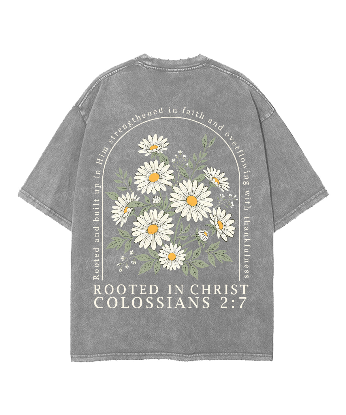 Rooted In Christ Double Sided Unisex Washed Christian T-shirt