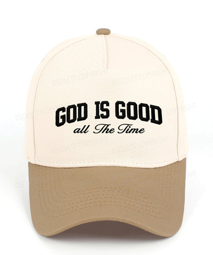 God Is Good All The Time Embroidered Christian Trucker Hat
