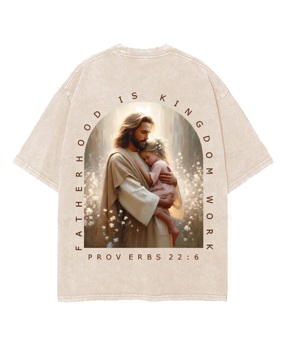 Fatherhood Is Kingdom Work Double Sided Unisex Washed Christian T-shirt
