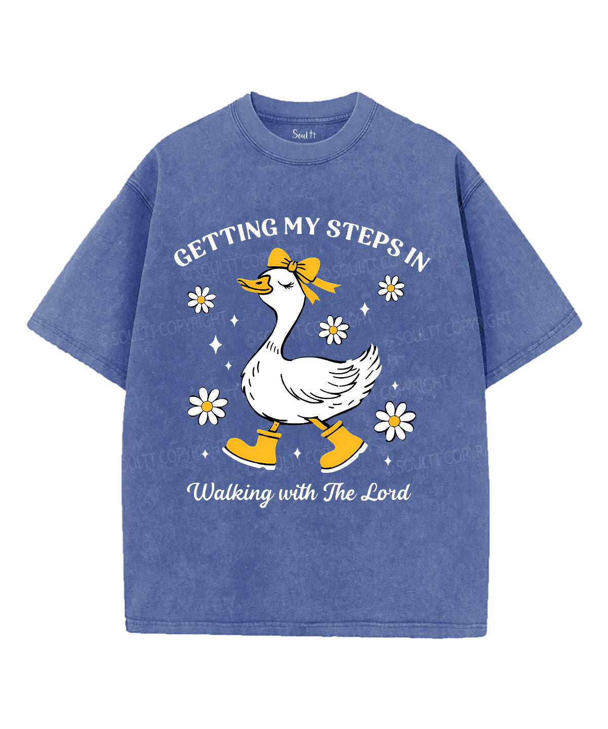 Walking With The Lord Unisex Washed Christian T-shirt
