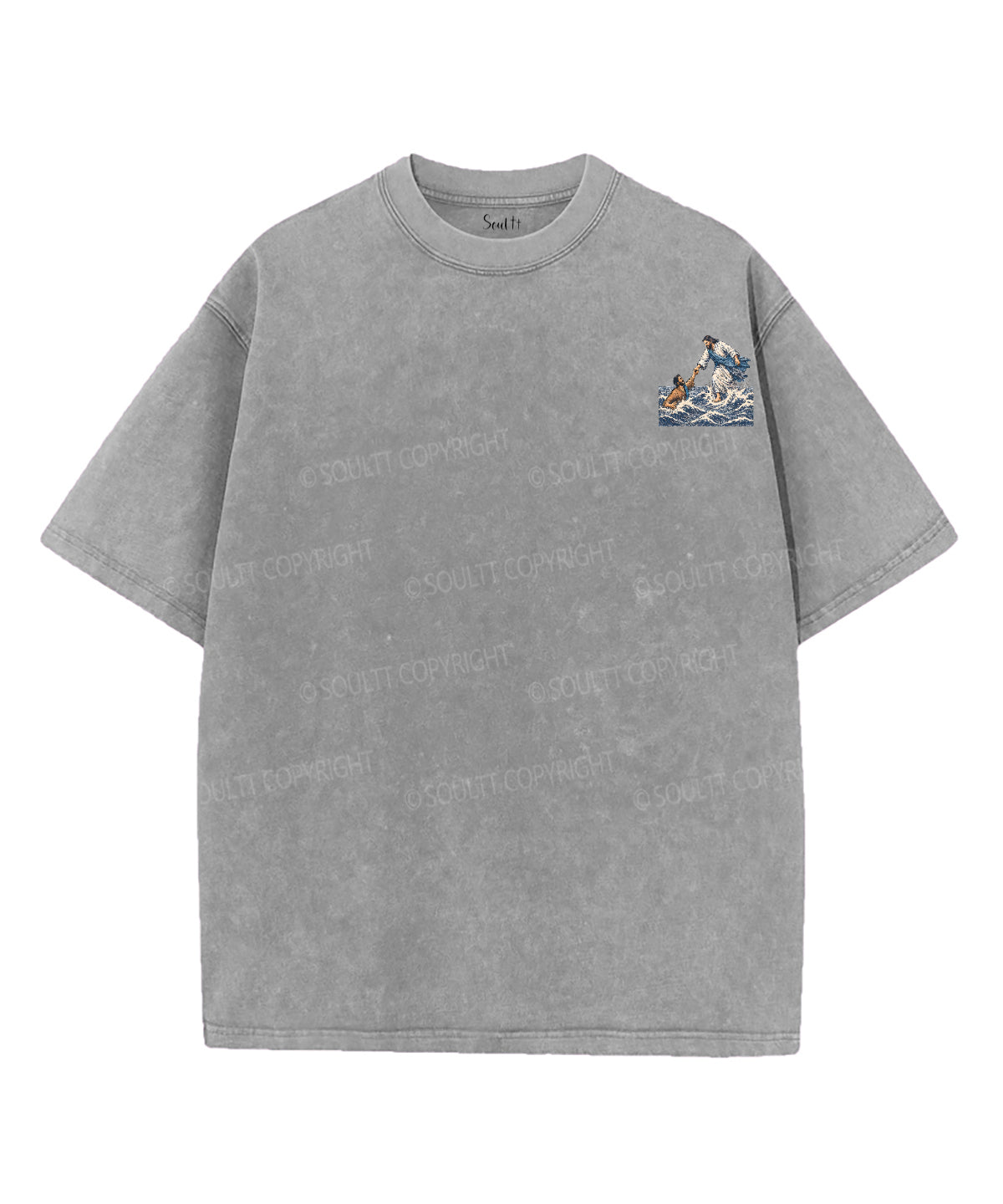 We're Walking On Water Double Sided Unisex Washed Christian T-shirt