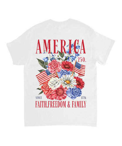 250 Years America Anniversary Double Sided Unisex Cotton Christian T-Shirt