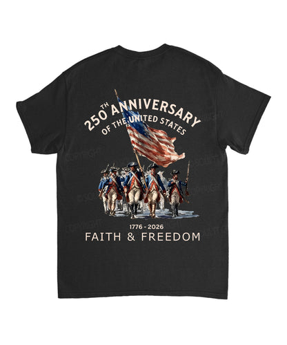 250 Years America Anniversary Double Sided Unisex Cotton Christian T-Shirt