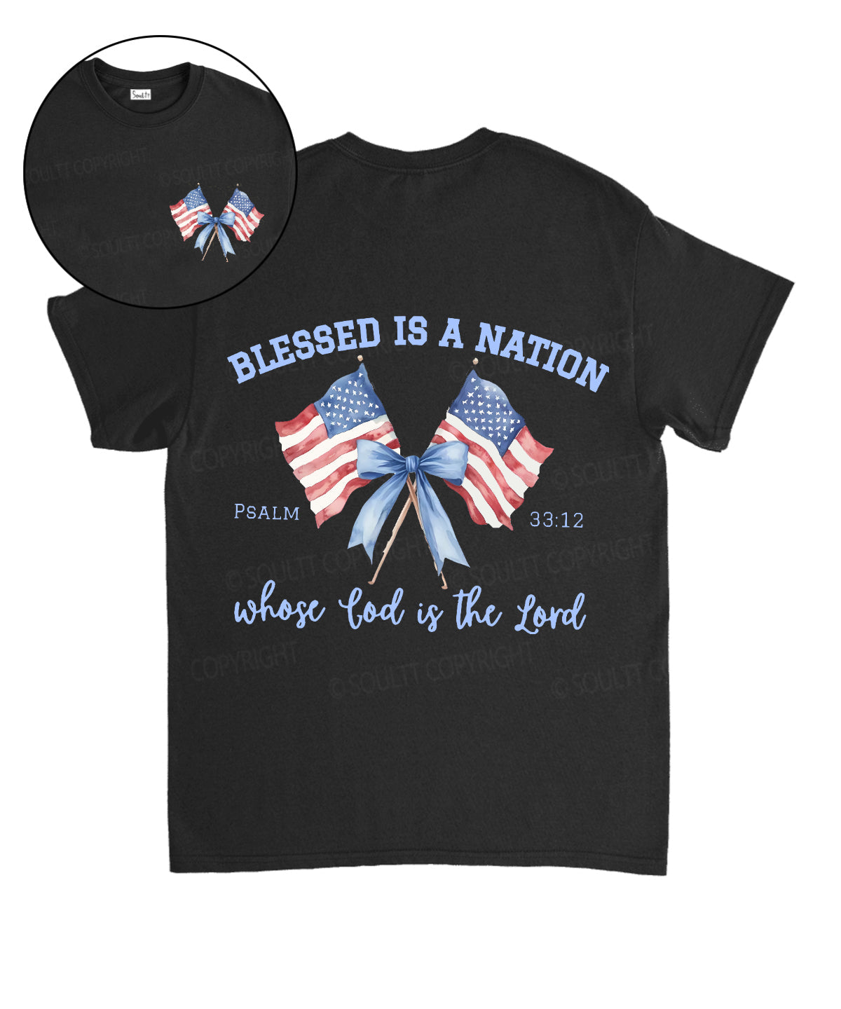Blessed Is A Nation Whose god Is The Lord Double Sided Unisex Cotton Christian T-Shirt