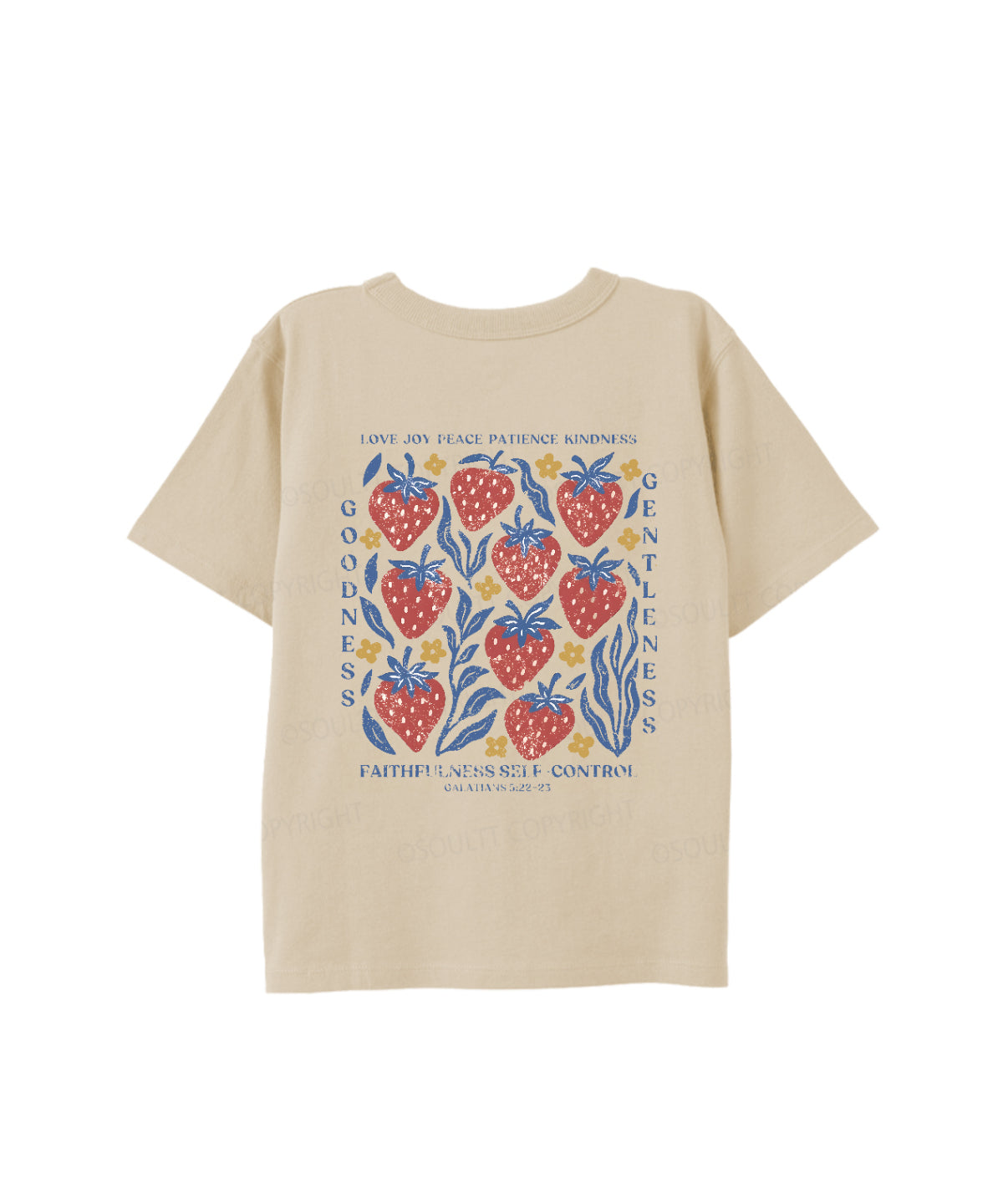 Kids Fruit Of The Spirit Double Sided Cotton Christian T-shirt