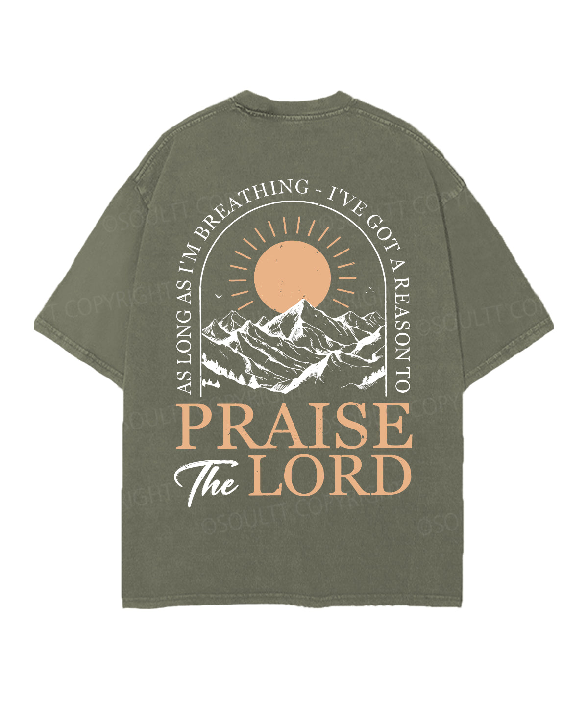 Praise The Lord Double Sided Unisex Christian Washed T-Shirt & Shorts